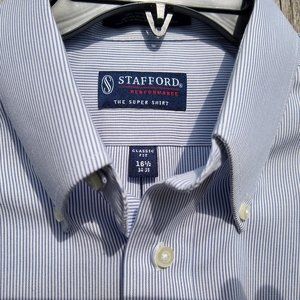 Blue Button-Down Shirts, Stafford 16.5, 34-35